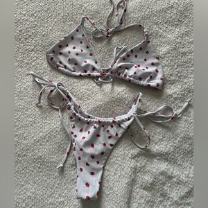 Strawberry Print Bikini Set